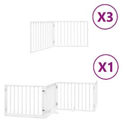 Barri&egrave;re de s&eacute;curit&eacute; pour chien animaux de compagnie porte pliable 10 panneaux bois de peuplier bla