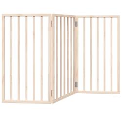 Barri&egrave;re de s&eacute;curit&eacute; pour chien animaux de compagnie pliable 3 panneaux 150 cm bois de peuplier mar