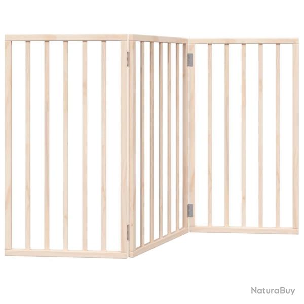 Barri�re de s�curit� pour chien animaux de compagnie pliable 3 panneaux 150 cm bois de peuplier mar