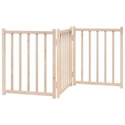 Barri&egrave;re de s&eacute;curit&eacute; pour chien animaux de compagnie pliable 3 panneaux 150 cm bois sapin massif ma