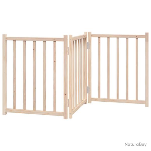 Barri�re de s�curit� pour chien animaux de compagnie pliable 3 panneaux 150 cm bois sapin massif ma