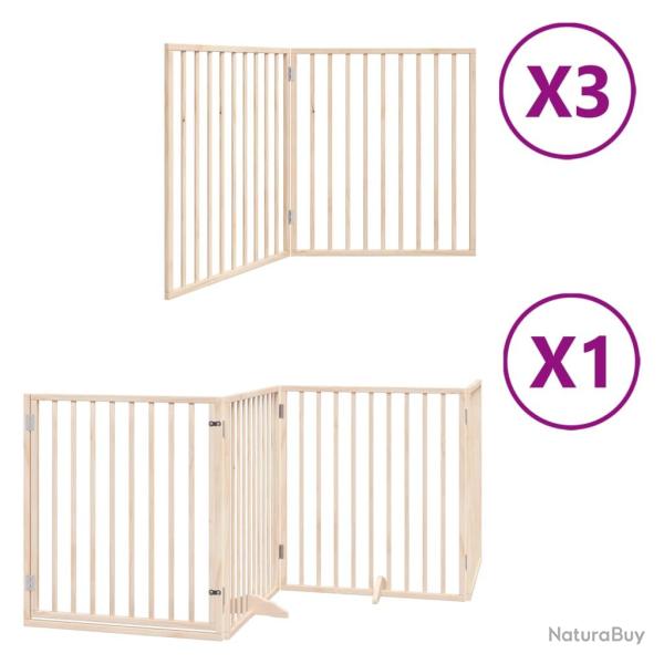 Barri�re de s�curit� pour chien animaux de compagnie porte pliable 10 panneaux bois de peuplier mar