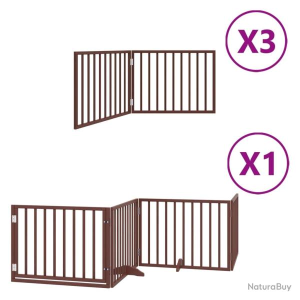 Barri�re de s�curit� pour chien animaux de compagnie porte pliable 10 panneaux bois de peuplier mar