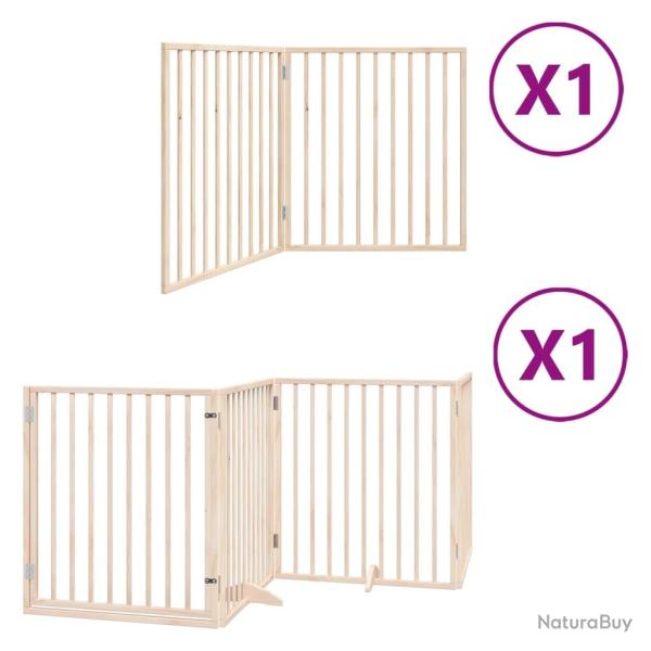 Barri�re de s�curit� pour chien animaux de compagnie avec porte pliable 6 panneaux bois peuplier ma