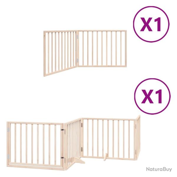Barri�re de s�curit� pour chien animaux de compagnie avec porte pliable 6 panneaux bois peuplier ma