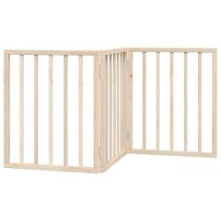 Barri&egrave;re de s&eacute;curit&eacute; pour chien animaux de compagnie pliable 3 panneaux 150 cm bois de peuplier mar