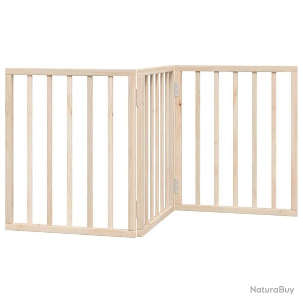 Barri�re de s�curit� pour chien animaux de compagnie pliable 3 panneaux 150 cm bois de peuplier mar