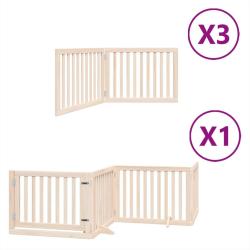 Barri&egrave;re de s&eacute;curit&eacute; pour chien animaux de compagnie porte pliable 10 panneaux bois de peuplier mar