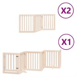 Barri&egrave;re de s&eacute;curit&eacute; pour chien animaux de compagnie porte pliable 12 panneaux bois de peuplier mar