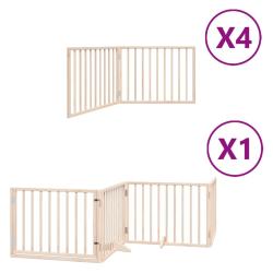 Barri&egrave;re de s&eacute;curit&eacute; pour chien animaux de compagnie porte pliable 12 panneaux bois de peuplier mar