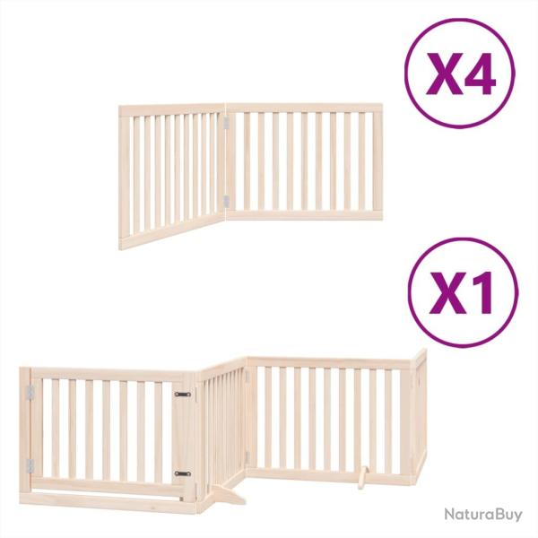 Barri�re de s�curit� pour chien animaux de compagnie porte pliable 12 panneaux bois de peuplier mar