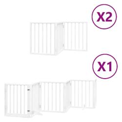 Barri&egrave;re de s&eacute;curit&eacute; pour chien animaux de compagnie porte pliable 12 panneaux bois de peuplier bla