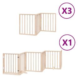 Barri&egrave;re de s&eacute;curit&eacute; pour chien animaux de compagnie porte pliable 15 panneaux bois de peuplier mar