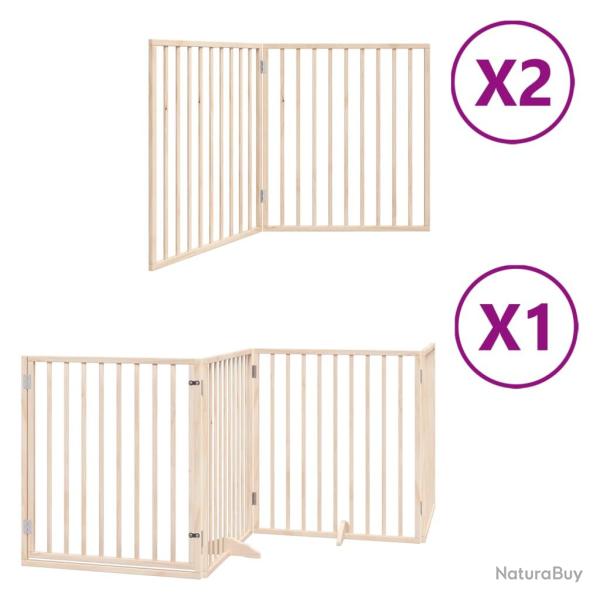 Barri�re de s�curit� pour chien animaux de compagnie porte pliable 8 panneaux bois de peuplier marr