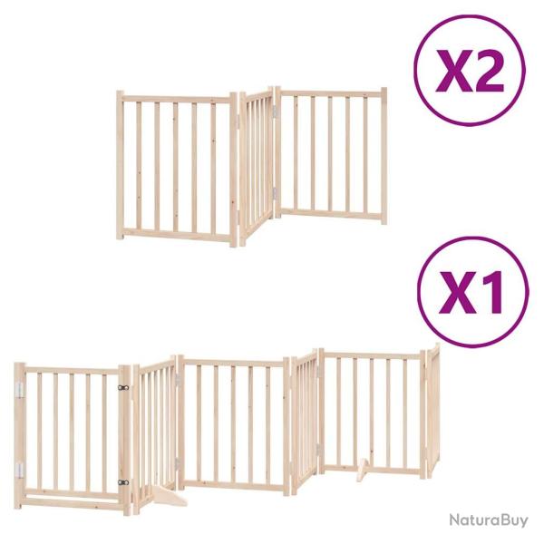 Barri�re de s�curit� pour chien animaux de compagnie porte pliable 12 panneaux bois de peuplier mar