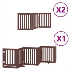 Barri&egrave;re de s&eacute;curit&eacute; pour chien animaux de compagnie porte pliable 12 panneaux bois de peuplier mar