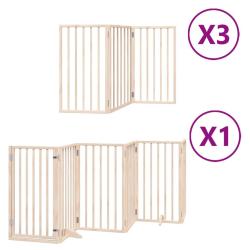 Barri&egrave;re de s&eacute;curit&eacute; pour chien animaux de compagnie porte pliable 15 panneaux bois de peuplier mar
