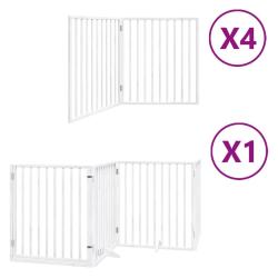 Barri&egrave;re de s&eacute;curit&eacute; pour chien animaux de compagnie porte pliable 12 panneaux bois de peuplier bla