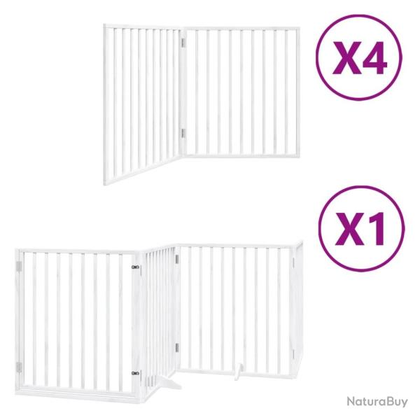 Barri�re de s�curit� pour chien animaux de compagnie porte pliable 12 panneaux bois de peuplier bla