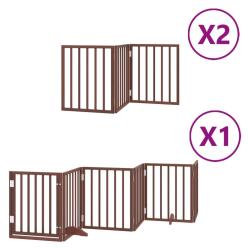Barri&egrave;re de s&eacute;curit&eacute; pour chien animaux de compagnie porte pliable 12 panneaux bois de peuplier mar