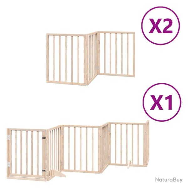 Barri�re de s�curit� pour chien animaux de compagnie porte pliable 12 panneaux bois de peuplier mar
