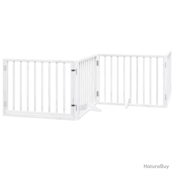 Barri�re de s�curit� pour chien animaux de compagnie porte pliable 6panneaux bois peuplier blanc 02