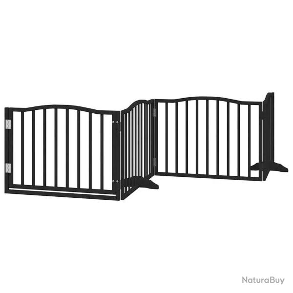 Barri�re de s�curit� pour chien animaux de compagnies et porte 4 panneaux bois de peuplier noir 02_