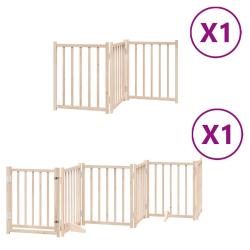 Barri&egrave;re de s&eacute;curit&eacute; pour chien animaux de compagnies avec porte pliable 9panneaux bois peuplier ma