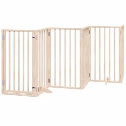 Barri&egrave;re de s&eacute;curit&eacute; pour chien animaux de compagnies avec porte pliable 9panneaux bois peuplier ma