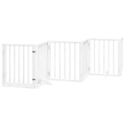 Barri&egrave;re de s&eacute;curit&eacute; pour chien animaux de compagnies et porte 6 panneaux bois de peuplier blanc 02