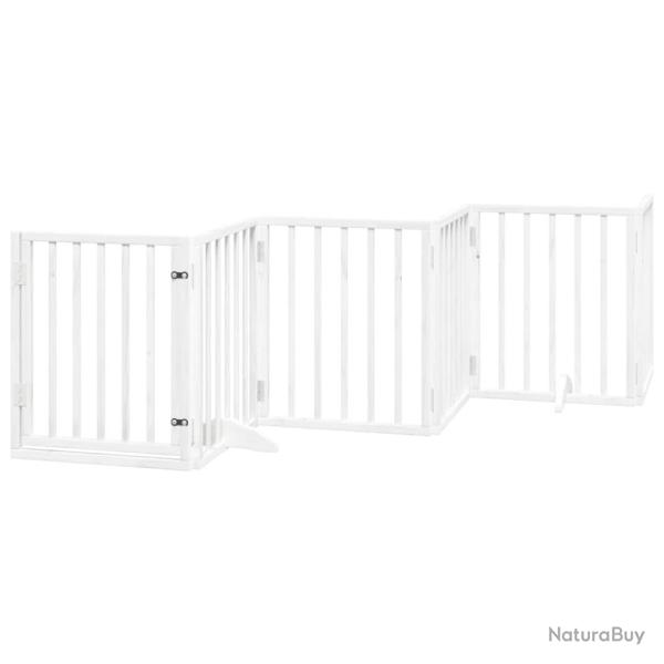 Barri�re de s�curit� pour chien animaux de compagnies et porte 6 panneaux bois de peuplier blanc 02