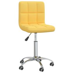 Chaise fauteuil si&egrave;ge pivotante de bureau informatique &eacute;tude Jaune moutarde tissu jaune 02_0024140