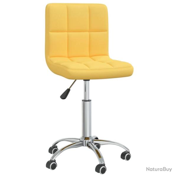 Chaise fauteuil si�ge pivotante de bureau informatique �tude Jaune moutarde tissu jaune 02_0024140