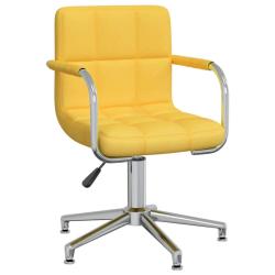 Chaise fauteuil si&egrave;ge pivotante de bureau informatique &eacute;tude Jaune moutarde tissu jaune 02_0024139