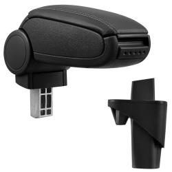 Accoudoir central pour Opel Agila A / Suzuki Wagon R+ - avec compartiment - rembourr&eacute; - cuir-synth&eacute;