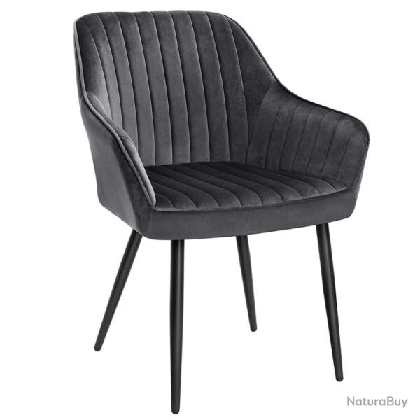 Chaise de salle � manger fauteuil si�ge rembourr�e avec accoudoirs largeur d'assise 49 cm pieds en
