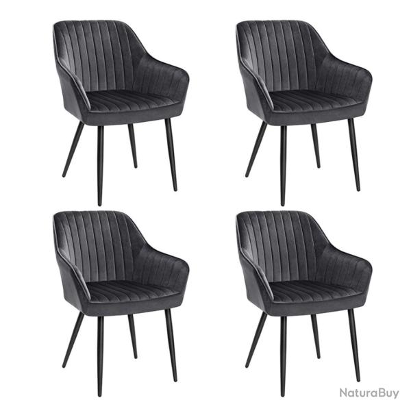 Chaise de salle � manger fauteuil si�ge rembourr�e avec accoudoirs largeur d'assise 49 cm pieds en