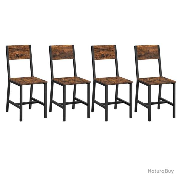Chaise de salle � manger lot de 2 si�ges cadre en acier style industriel pour salle � manger salon