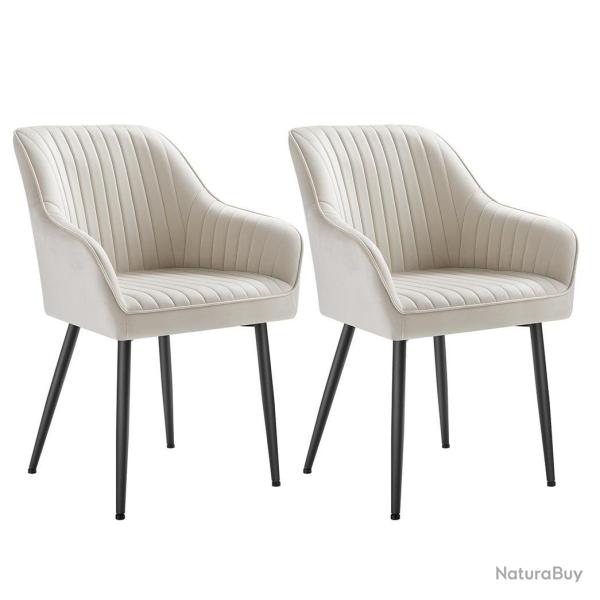 Chaise de salle � manger fauteuil si�ge rembourr�e avec accoudoirs largeur d'assise 49 cm pieds en