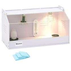 Cage d'&eacute;levage poussins jusqu'&agrave; 36 &deg;c 78 x 40 x 42 cm MDF PVC blanc 14_0008499