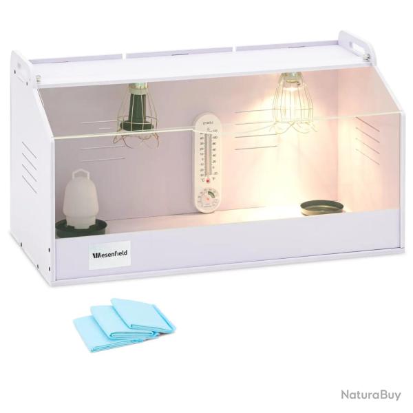 Cage d'�levage poussins jusqu'� 36 �c 78 x 40 x 42 cm MDF PVC blanc 14_0008499