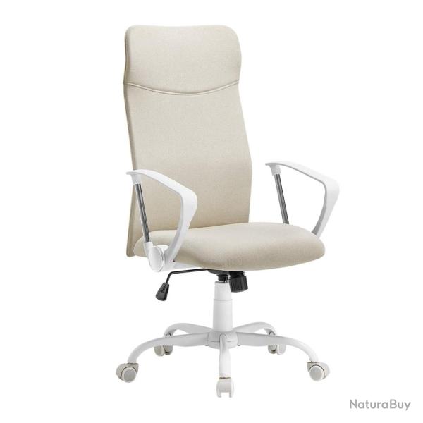 Fauteuil de bureau chaise ergonomique si�ge rembourr� pivotant en tissu hauteur r�glable m�canisme