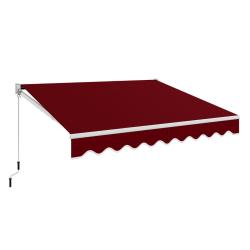 Auvent r&eacute;tractable 295 x 250 cm angle ajustable 40&deg;-100&deg; facile &agrave; installer style moderne en alumin