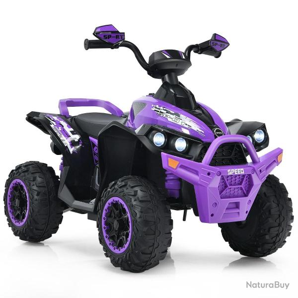 Voiture �lectrique pour enfants 96 x 58 x 72 cm avec d�marrage doux et panneau de contr�le PP viole