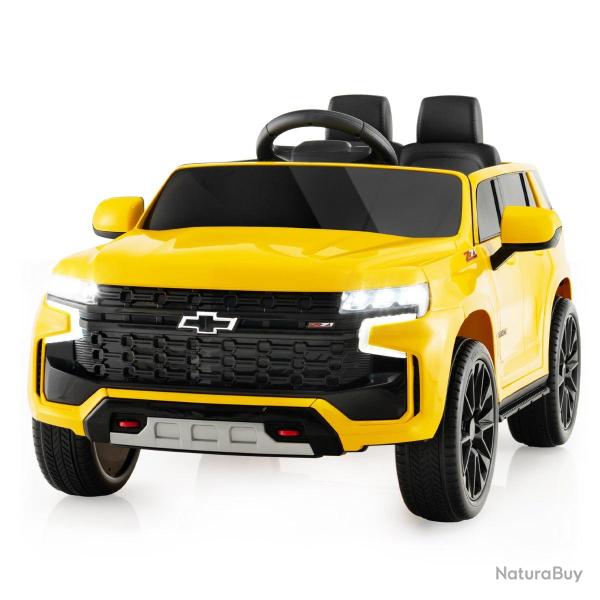 Voiture �lectrique pour enfants 68 x 104 x 53 cm d�marrage � une touche musique int�gr�e en PP jaun