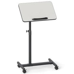 Table d'appoint en forme de C 52 x 33 x 69-112 cm hauteur r&eacute;glable et plateau pivotant moderne en m