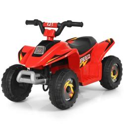 Quad buggy &eacute;lectrique enfant 73 x 40 x 44,5 cm marche avant/arri&egrave;re design moderne en PP rouge 20_0