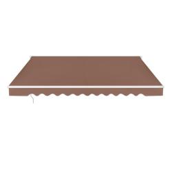 Store banne r&eacute;tractable 300 x 250 cm ombre ajustable angle 5-35&deg; design pratique en aluminium marro