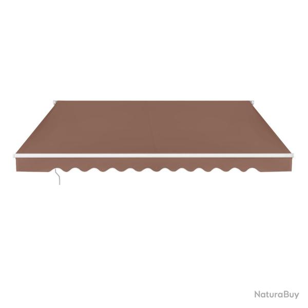 Store banne r�tractable 300 x 250 cm ombre ajustable angle 5-35� design pratique en aluminium marro