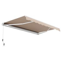 Store banne &agrave; manivelle 4 x 2,5 m auvent r&eacute;glable en polyester structure en aluminium robuste desig